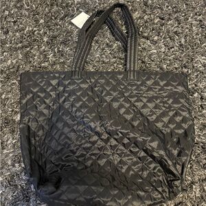 Black Quilted Tote Bag